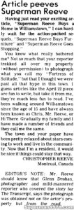 CHRISTOPHER REEVE- June 10, 1986.
Caped Wonder Stuns City!