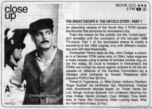 CHRISTOPHER REEVE- The Great Escape II: The Untold Story. November 6, 1988.
Caped Wonder Stuns City!