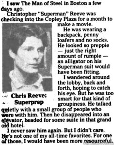 CHRISTOPHER REEVE- September 2, 1983.
Caped Wonder Stuns City!