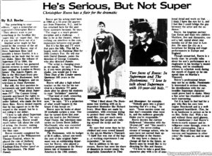 CHRISTOPHER REEVE- October 2, 1985.
Caped Wonder Stuns City!
