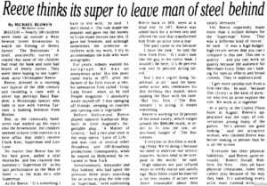 CHRISTOPHER REEVE- October 21, 1983.
Caped Wonder Stuns City!